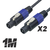 2x Roar 1M Speakon-Lautsprecherkabel